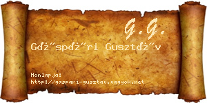 Gáspári Gusztáv névjegykártya